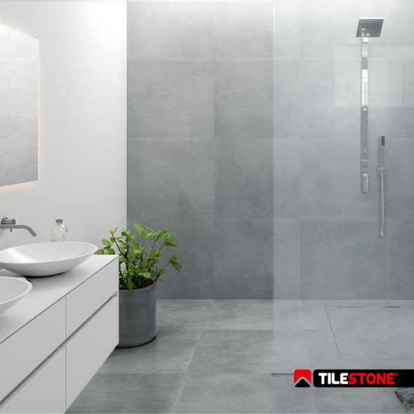 carrelages sol en céramique, carrelages sol, look du béton, gris medium, Impermo, moderne & minimaliste